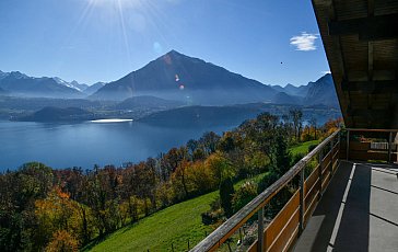 Ferienwohnung in Aeschlen ob Gunten - Aussicht Richtung Niesen