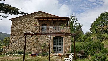 Ferienwohnung in Sassetta - La terrazza Eingang/Balkon