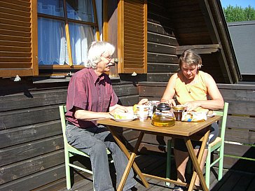 Ferienhaus in Feistritz - Frühstücken auf dem Balkon