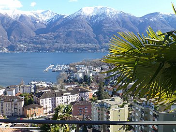 Ferienwohnung in Locarno-Muralto - Blick auf Locarno und Hafen