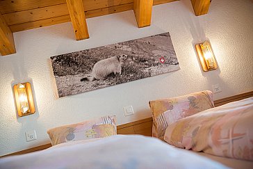 Ferienwohnung in Saas-Fee - Schlafzimmer 2-Zimmer-Dachwohnung