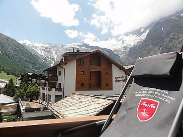 Ferienwohnung in Saas-Fee - Aussicht Dachwohnung