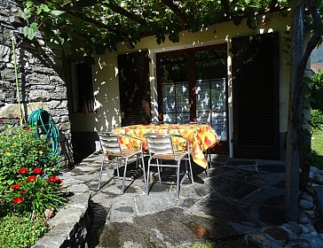 Ferienwohnung in Ascona - Gedeckter Sitzplatz