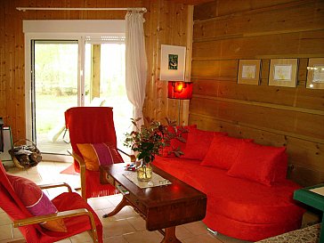 Ferienhaus in Lacanau - Sitzecke Wohnzimmer mit Blick auf Terrasse