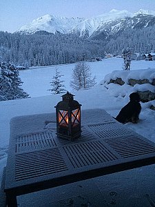 Ferienhaus in Davos-Laret - Abendstimmung