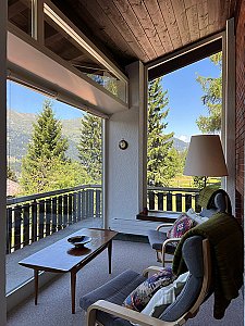 Ferienhaus in Lenzerheide - Aussicht Wintergarten