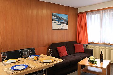 Ferienwohnung in Saas-Fee - Wohn-/Essbereich Haus Am Biel